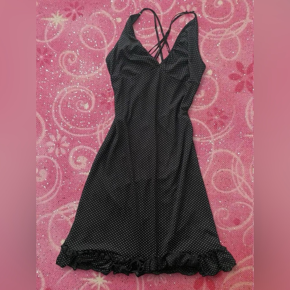 Ruby Rox Black Polka Dot Midi Dress